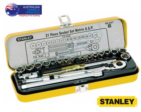 Stanley 21 Piece 1/4" Drive Socket Set Metric & Imperial 89-507