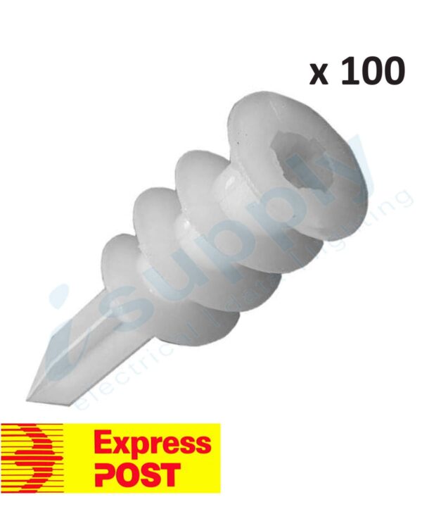 100 x Nylon Plaster Wall Anchor Speed Plugs Diecast V Type Wall-Mates
