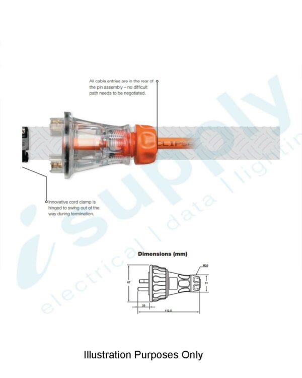 20 Amp Extension Lead: Single Phase,3 pin round 240V 10 20 30 Metres