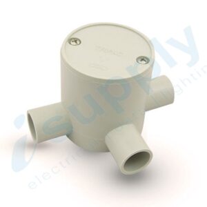 10 x 20mm 3 Way Deep Junction Box Round Conduit