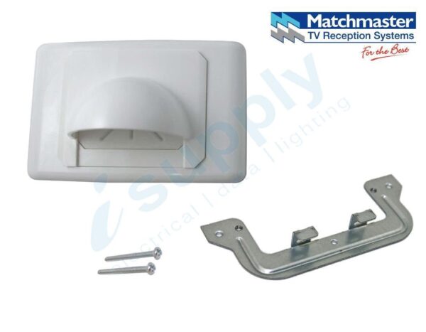 MATCHMASTER Bull Nose Bullnose Protruding Cable Inwall Management Wall Plate Wallplate WHT