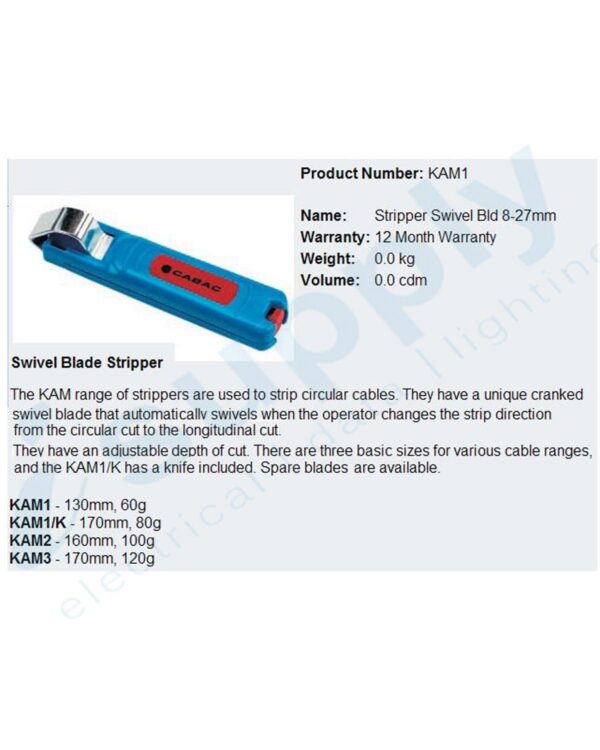 CABAC Swivel Blade Stripper 8-28mm (1/each) KAM1 - Image 3