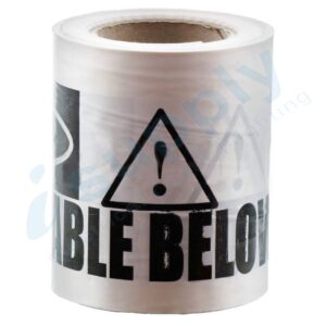 Communication Underground Warning Tape - WHITE 100 meters