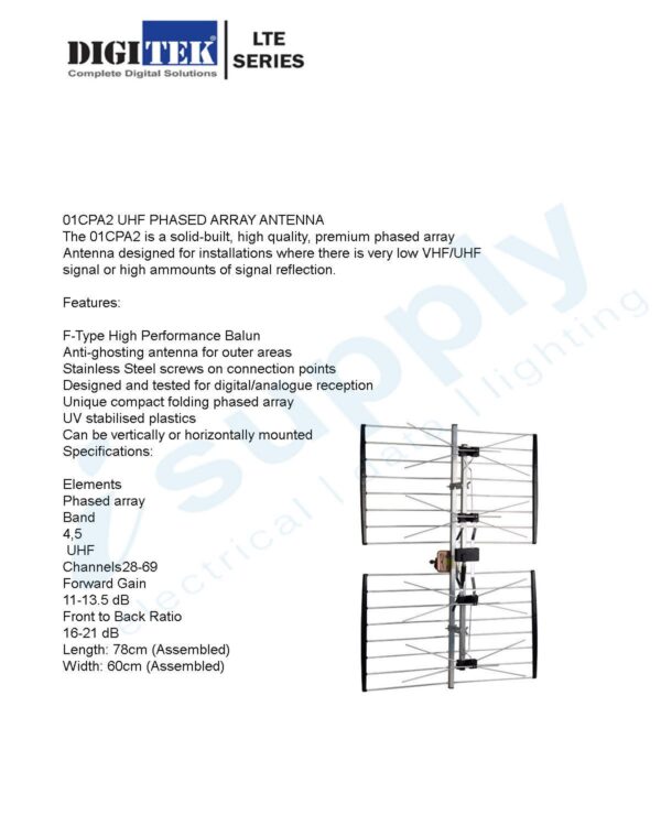 Digitek LTE Series UHF Phased Array with PCB Balun in polybag 01CUPA2L/Poly - Image 3