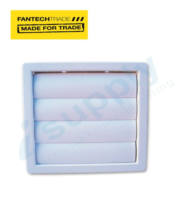 FANTECHTRADE 100mm External Plastic Gravity Louvre FANPGL100PK