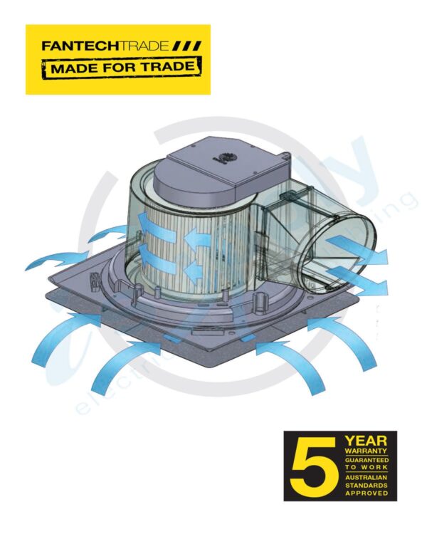 FANTECH Rapid Response 250HP ceiling mounted header box fan to suit 10" hole RESPF150