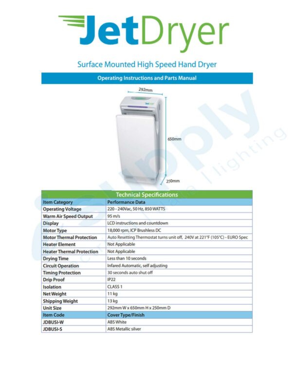 JETDRYER BUSINESS – WHITE JDBUSI-W