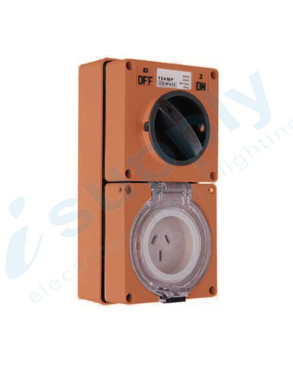 PULSET IP Single Phase 3 Flat Pin Combo 15A (IP/CO1PH15/RO) RESISTIVE ORANGE