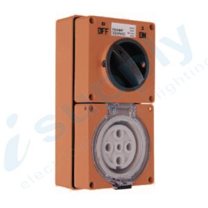 PULSET Three Phase 3 Phase 5 Round Pin Combo 40Amp RO (IP/CO3PH540/RO) RESISTIVE ORANGE