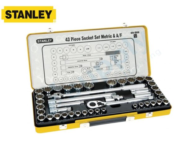 STANLEY 43 PIECE 1/2" COMBO SOCKET SET 89.509 89-509