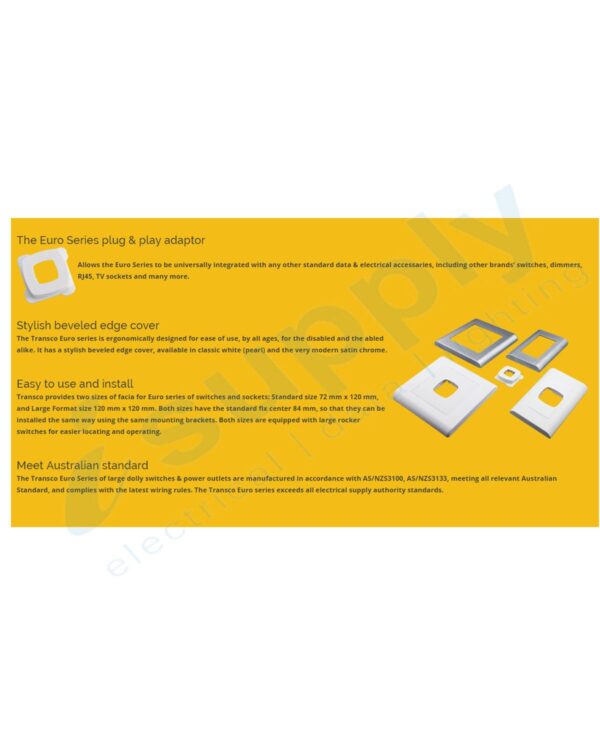 TRANSCO Two Gang Light Switch Large Dolly S2LV - Image 4