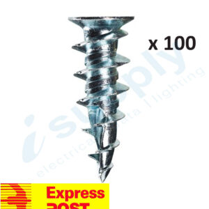 100 x Plaster Wall Anchor Speed Plugs Zinc Diecast V Type Wall-Mates