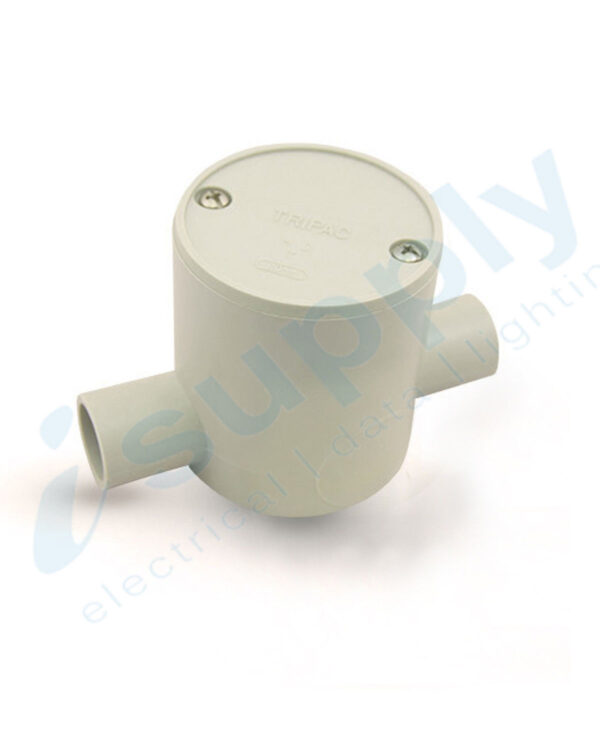 10 x 20mm 2 Way Deep Junction Box Round Conduit
