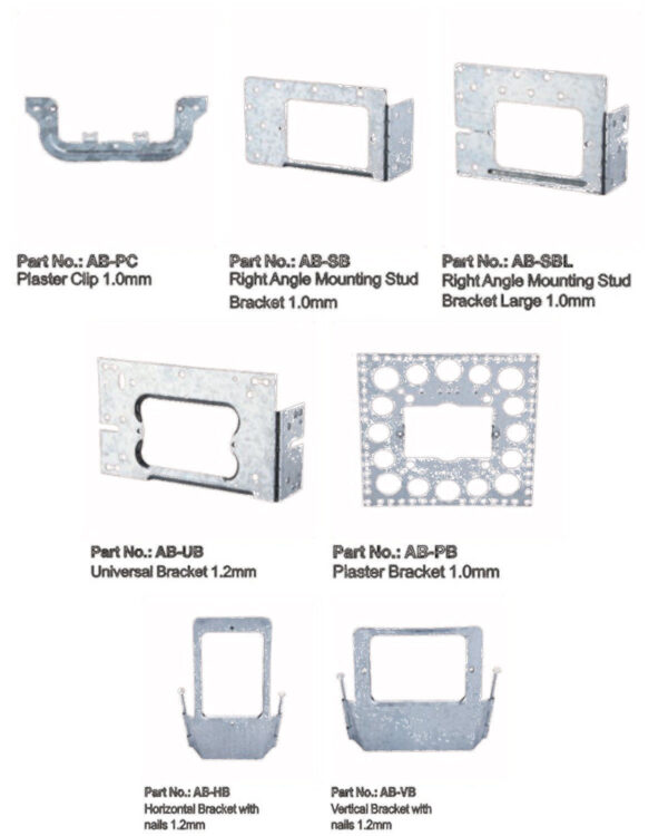 100 x Clipsal Compatible Vertical Stud Bracket with Nails