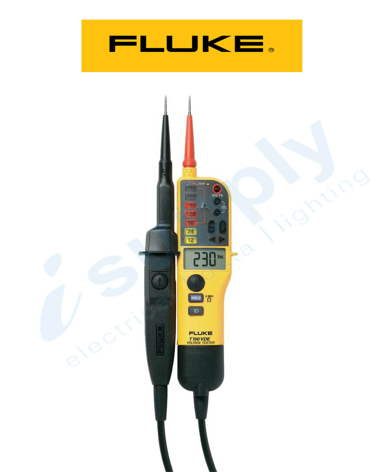 Fluke T150 Digital Voltage & Continuity Tester - With Ohms - Fluke