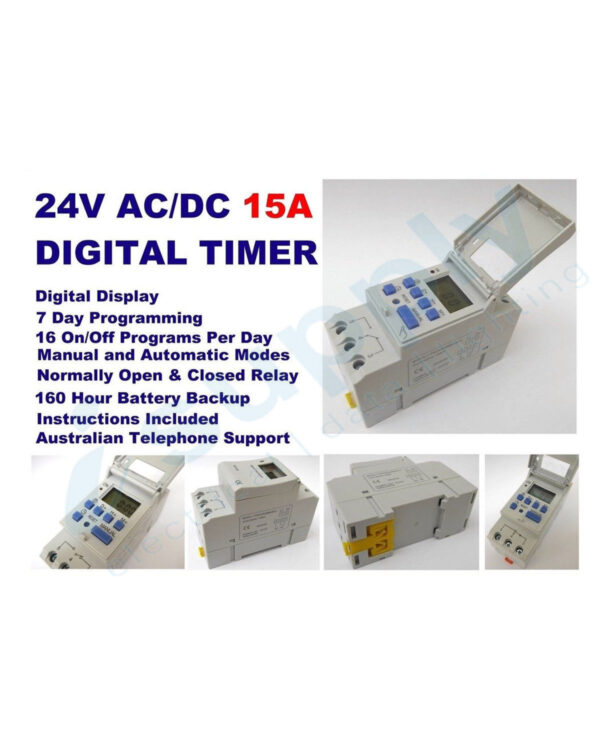 PULSET 7 Day Digital Programmable Time Clock Din rail timer 15a - Image 4