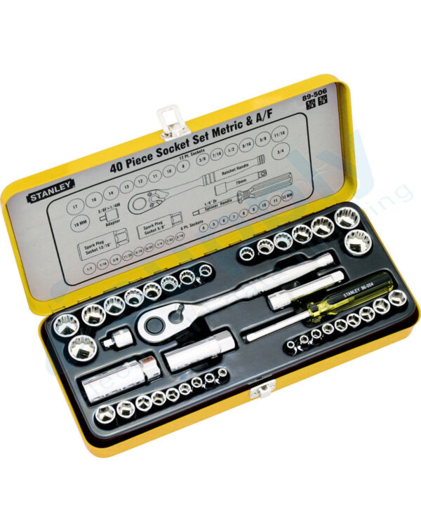 Stanley 40 Piece AF & Metric Socket Set 89-506 - Image 3